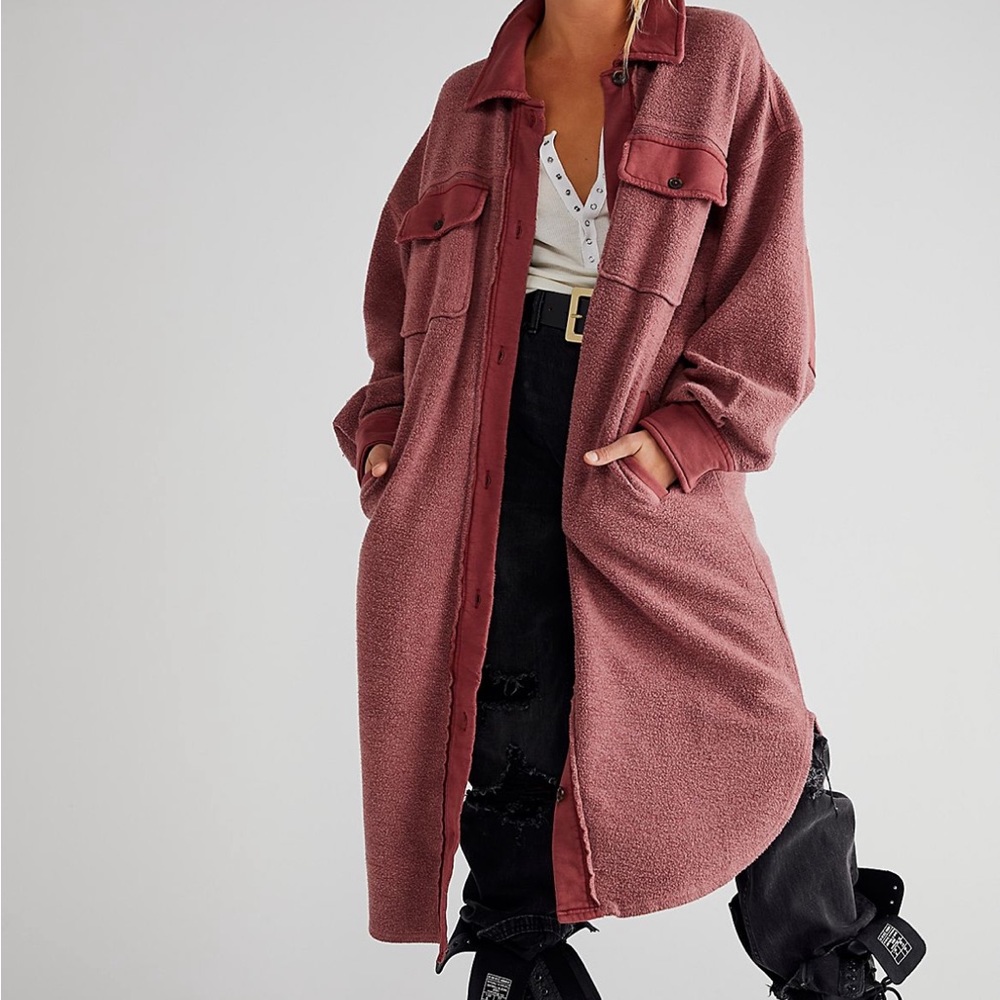 [Free People] Long Ruby Jacket - washed black - XL
